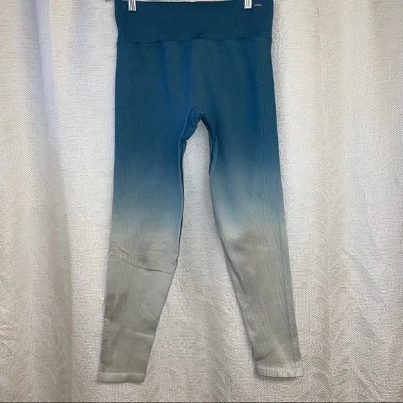 Victoria Secret PINK Tight Womens Seamless High Waist Rib Blue Leggings - Picture 3 of 6